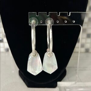 Kendra Scott Silver Hoop Earrings with Iridescent Charms